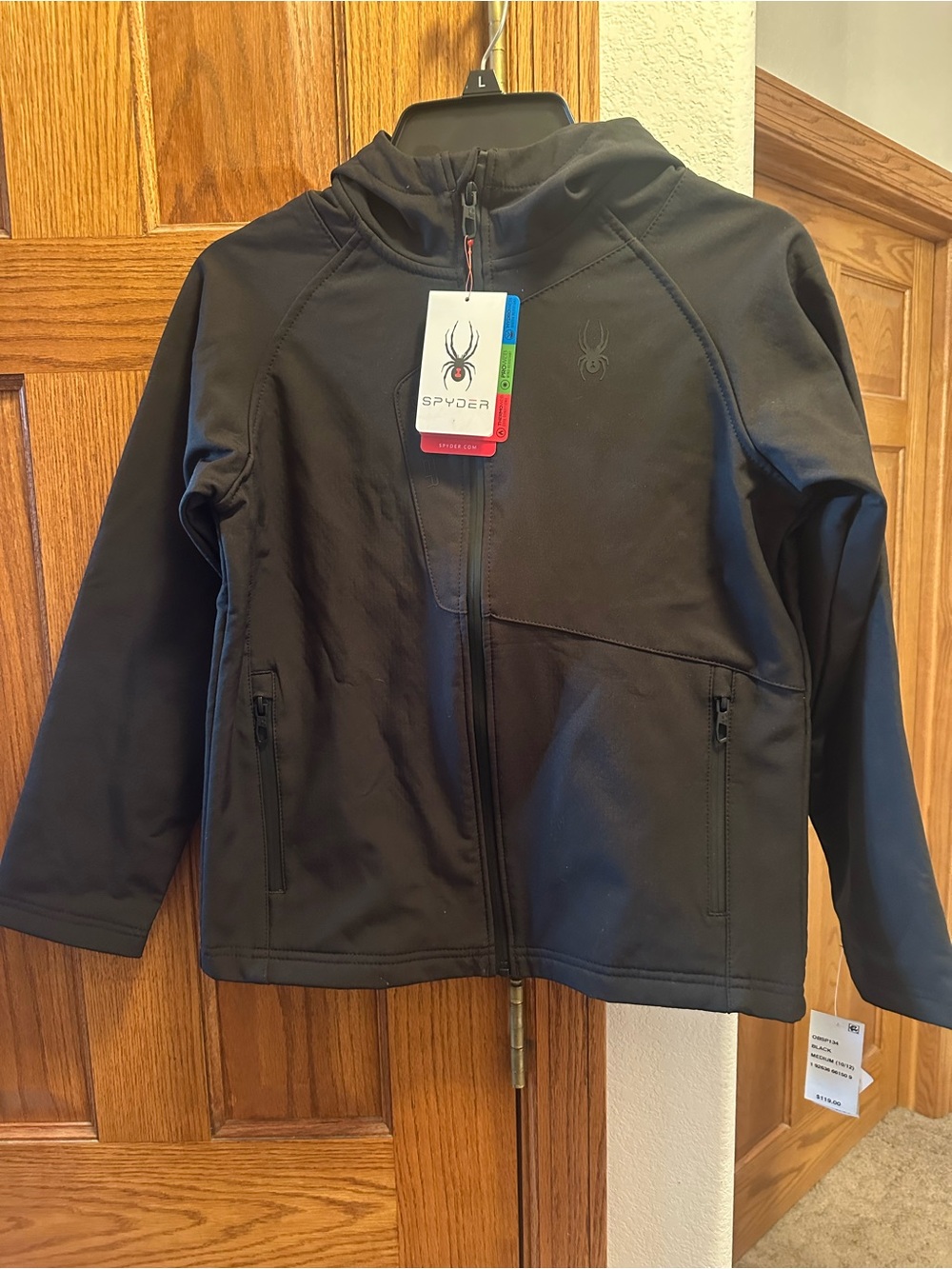 Spyder Black Jacket with Red Accent Tag